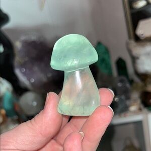 Green Crystal Mushroom Figurine